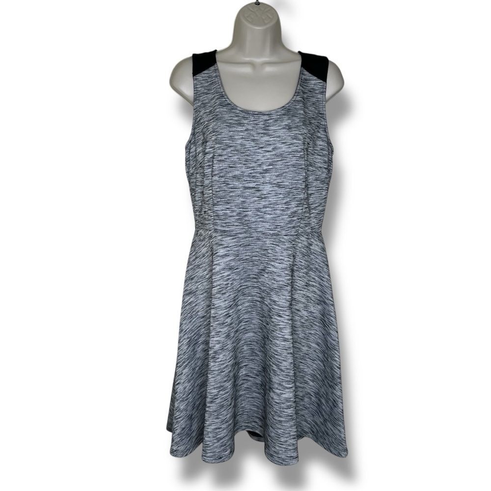 Old Navy Sleeveless Double Knit Marled Gray Fit & Flare Skater Dress Women Large